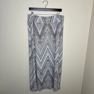Cato Black Pink Aztec Print Pull On Skirt Large
